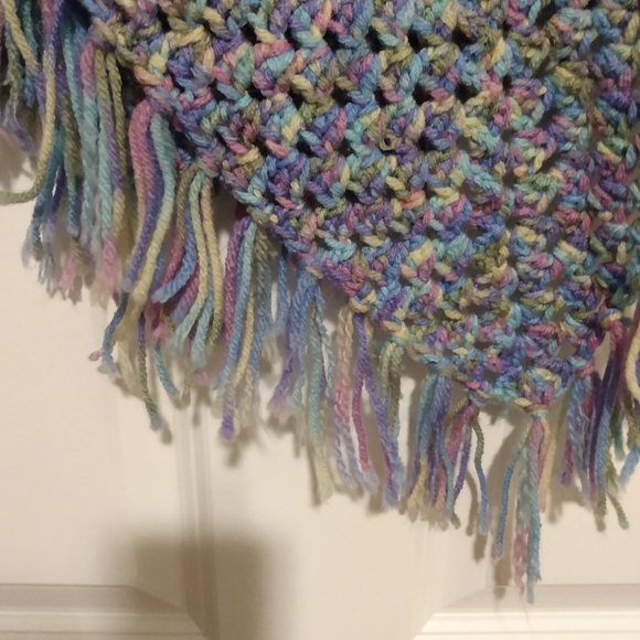 Specially Hand Made by Your Aunt fringe  Poncho - Picture 3 of 5